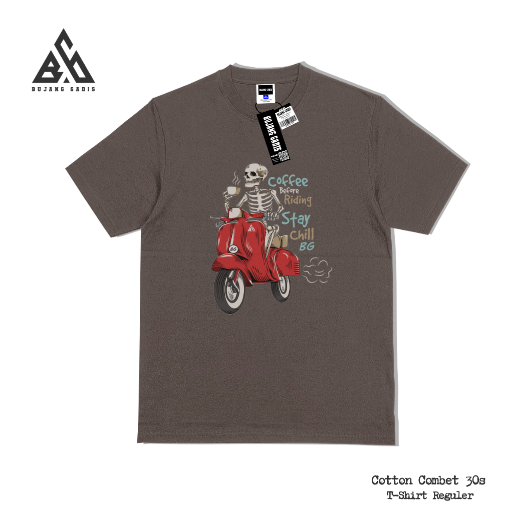HOT Kaos Distro Pria Lengan Pendek Motif Vespa Riding Baju Pria Kaos T shirt Atasan Dewasa Bahan Kat