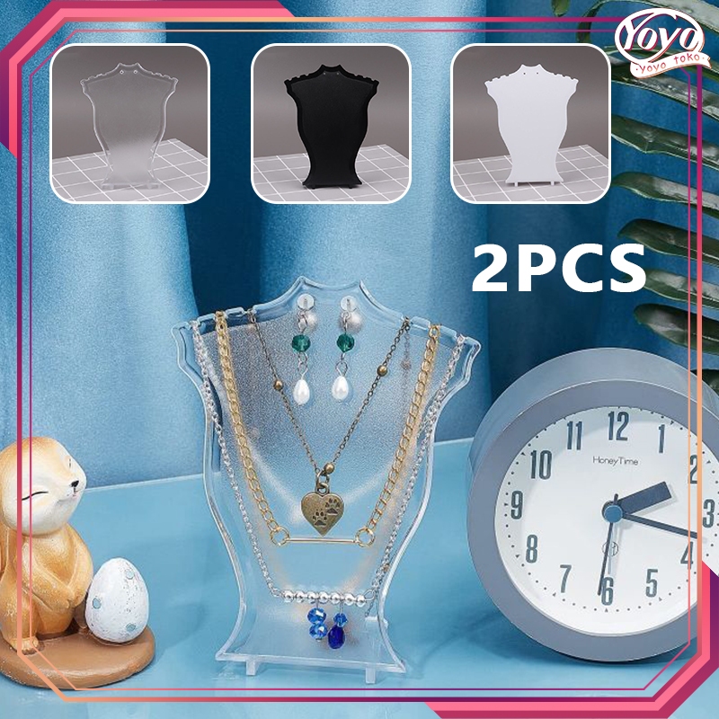 2pcs Patung Untuk Kalung Anting Manekin Leher Patung Kalung Seserahan Manekin Kalung Seserahan