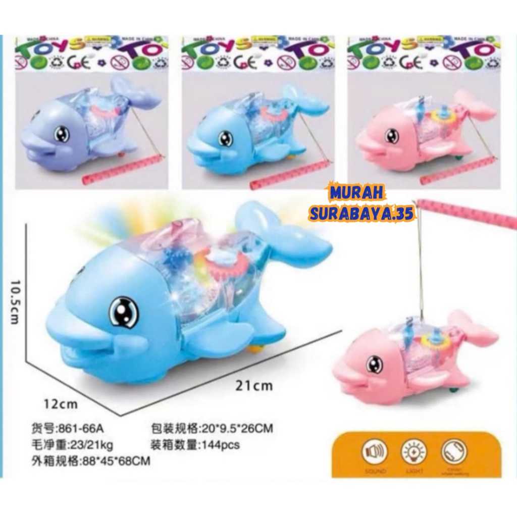 Mainan Dolphin Lumba Lumba  Jalan Berputar Putar Ada Lampu Dan Music | Mainan Anak Lumba Lumba Trans