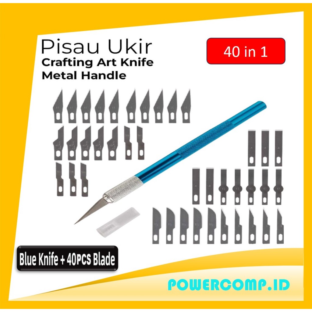 

KUAIQU Alat Perbaikan Tangan Pisau Ukir Pisau Kerajinan 40Pcs! Pisau Kerajinan 40 in 1! Alat Ukir Patung! Pisau Bedah! Aluminium Pisau Ukir Kerajinan Knife Blade 40Pcs - 9309