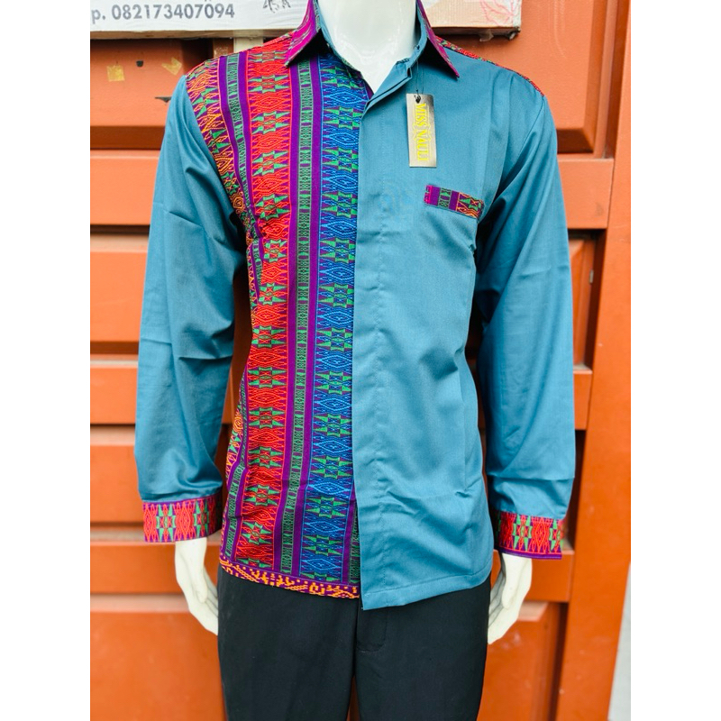 Kemeja Pria  Etnik Batak Ulos Sadum Missnauli