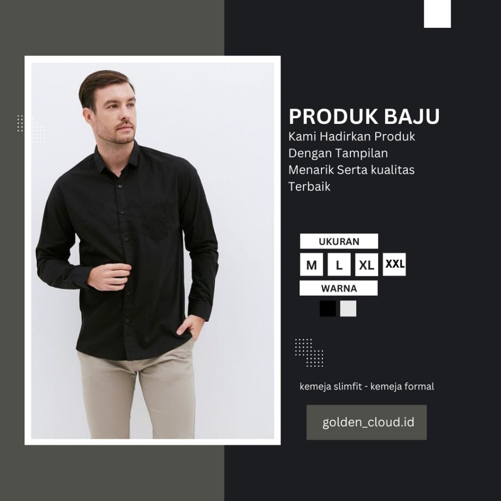 Kemeja Putih Polos | Kemeja Formal | Kemeja Putih Polos Pria Lengan Panjang | Baju Kerja Pria