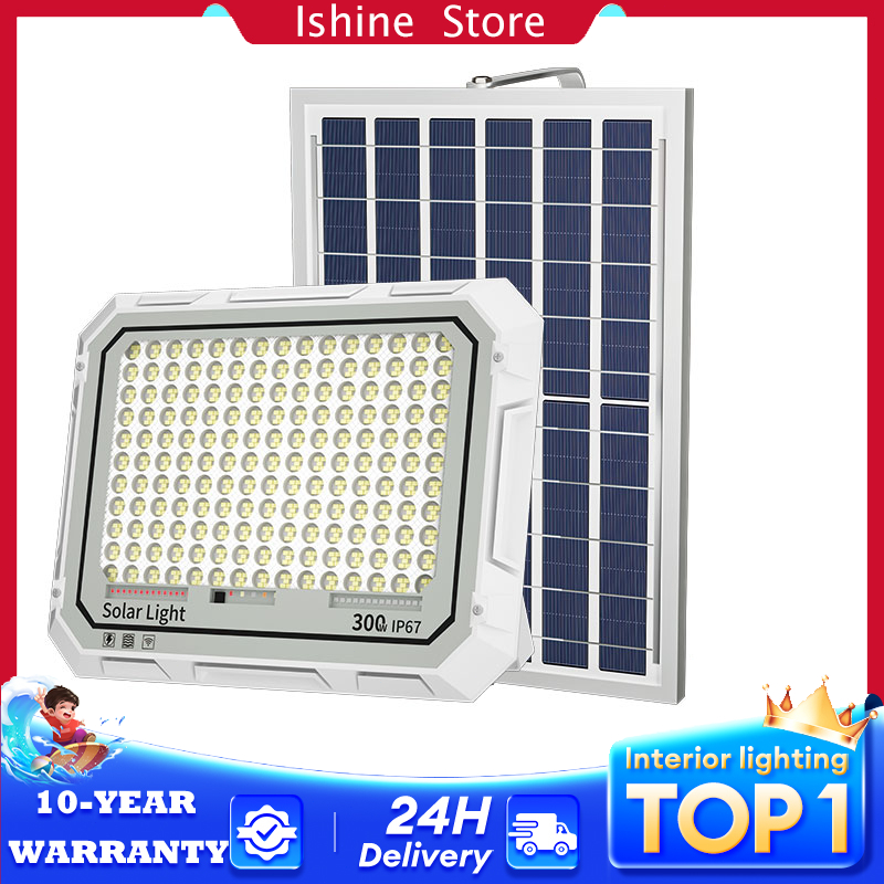 Garansi 10 tahun    lampu tenaga matahari Ready Stock 1000W ampu tenaga panel surya 24 Jam Otomatis