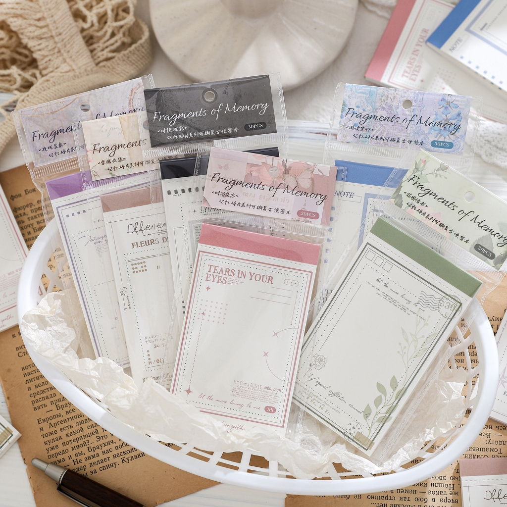 

30 Lembar Kertas Hias Seri Fragmen Memori 6x10cm Untuk Dekorasi Scrapbook Bullet Journal Diary Jurnal Retro Vintage