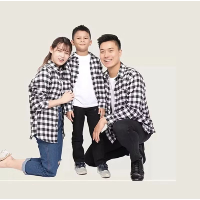 Couple Kemeja Flanel Keluarga Baju Couple Ayah Ibu Dan Anak