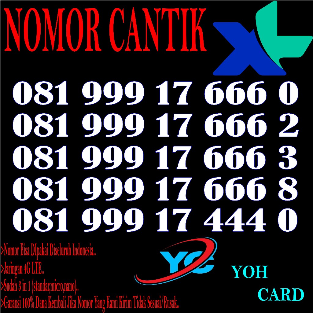 Nomor Cantik XL Kartu Perdana XL Perdana xl cantik nomor xl cantik