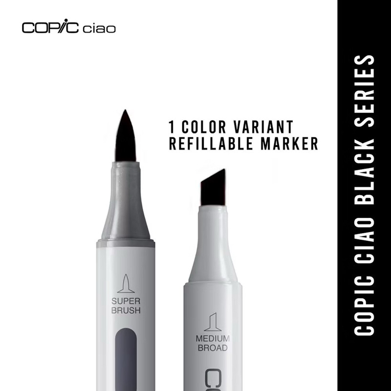 

copic ciao 100 hitam black penebal garis mewarnai crayon spidol