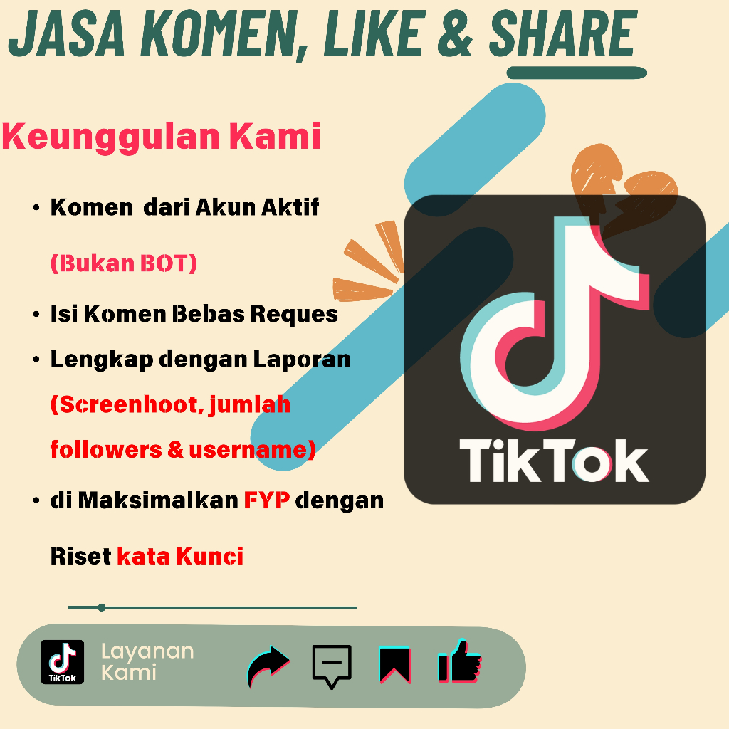 Jasa Komen Tiktok Berkualitas | Real Akun Aktif (Bukan Bot) Bergaransi 100%