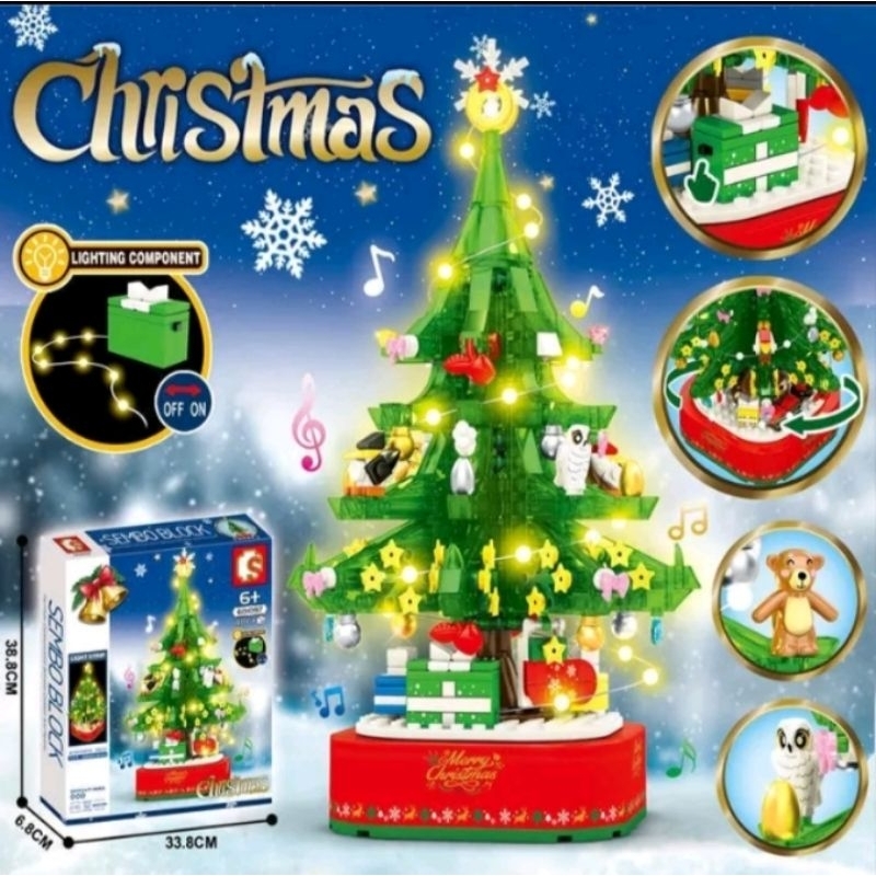 Sembo Block/Brick 601097 Christmas Tree Music Box with Light