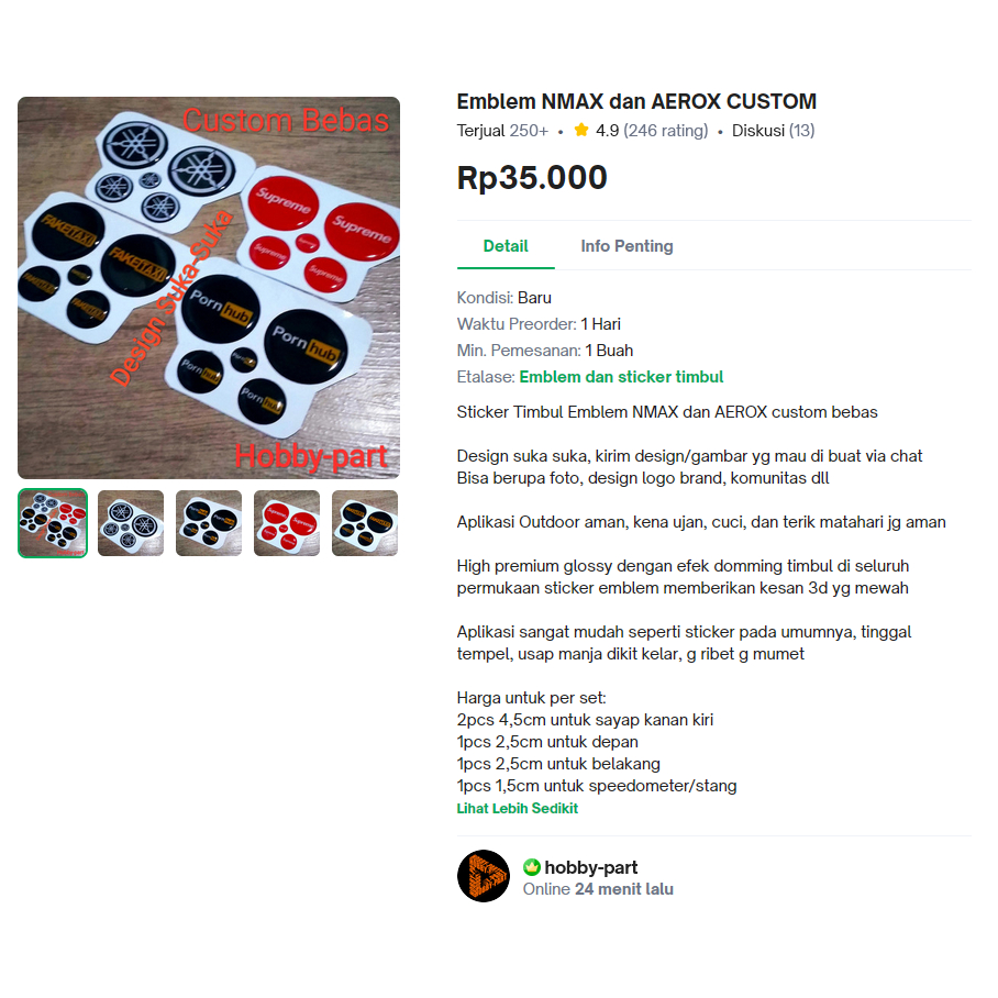 Emblem NMAX dan AEROX CUSTOM