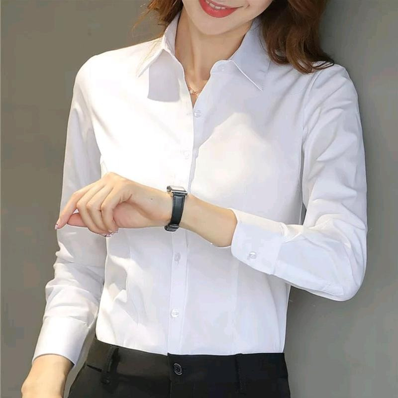 Outfit kemeja putih wanita korean style basic formal