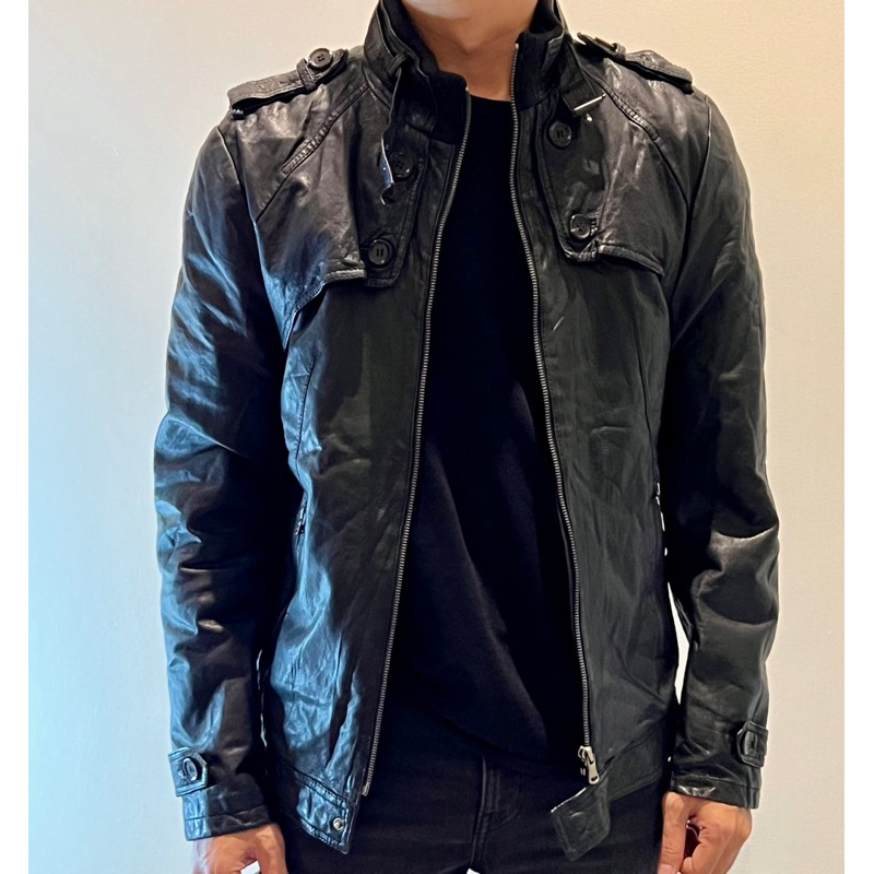 Leather Jacket Jaket Kulit Trucker Keren Korea Brand Second Preloved