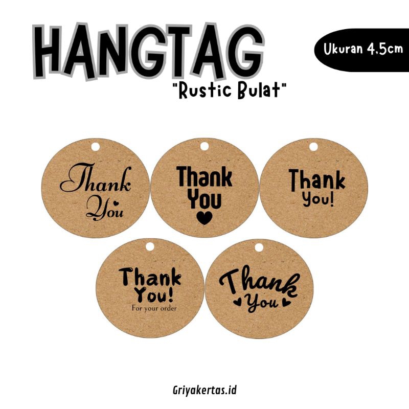 

Hang tag/Price tag/Label baju Thank you craft paper CUSTOM