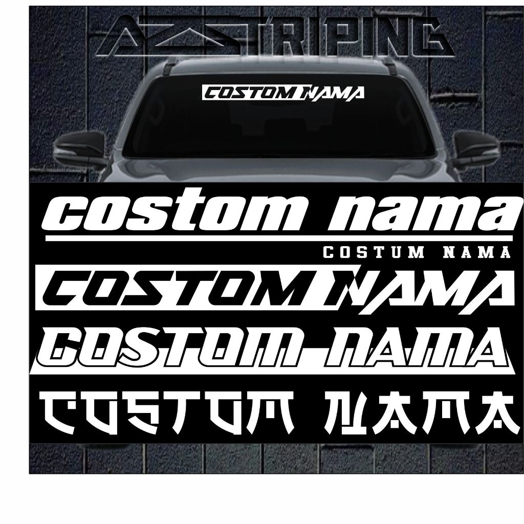 stiker kaca mobil costom tulisan