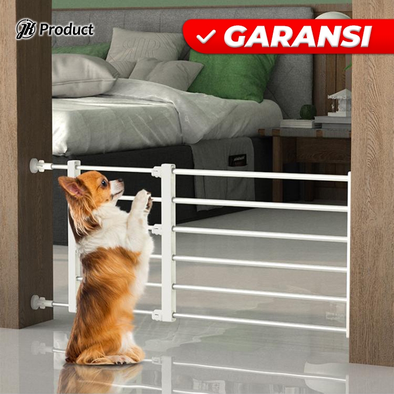Pagar Pintu Penghalang Pengaman Anak Bayi Hewan Peliharaan Kucing Anjing Tempel Dinding Portable