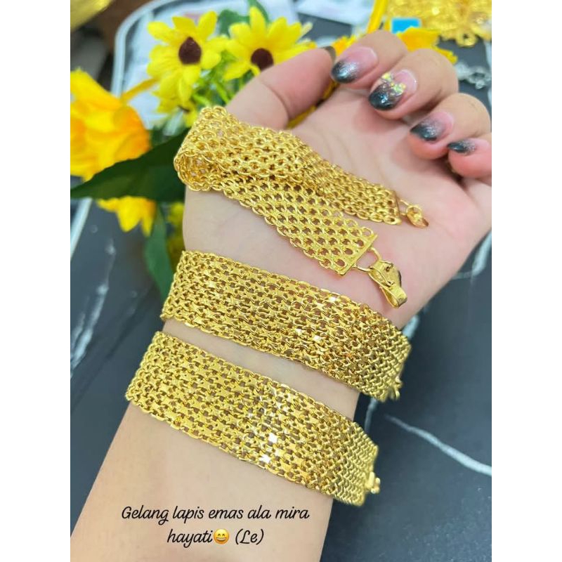 gelang nori lapis emas 50 gram