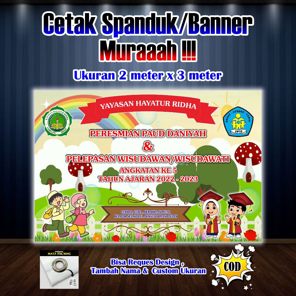 Spanduk Banner Wisuda Ukuran 3 meter x 2 meter