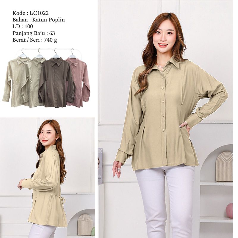 ATASAN WANITA BLOUSE WANITA ATASAN SIMPLE KEMEJA KERJA KEMEJA WANITA KEMEJA KATUN WANITA BLOUSE CASU