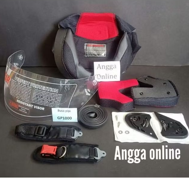Paket NHK GP1000, BUSA HELM NHK GP 1000 + KACA HELM Free Rachet NHK GP1000 + LIS KARET + TALI HELM
