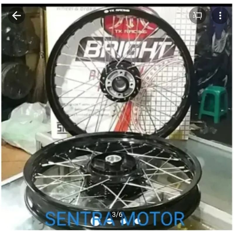 Velg TK japan RX KING sepaket depan 185 belakang 215 ring 18 hitam tromol originel yamaha jari2 TDR 