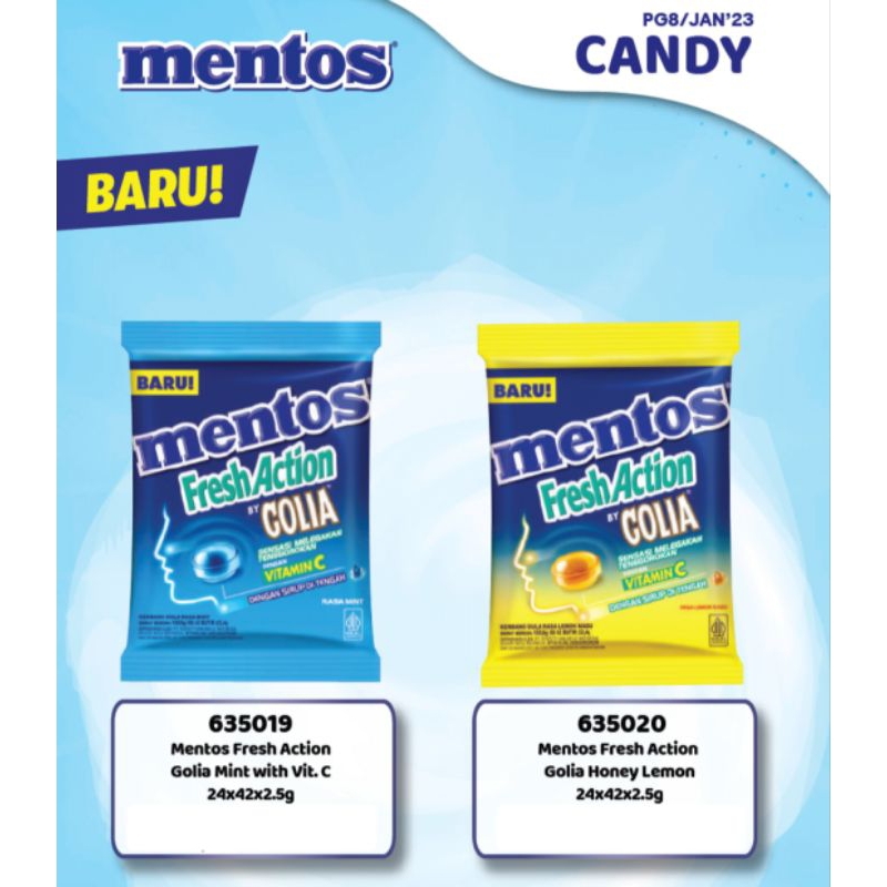 

GOLIA Fresh action by Mentos 1 bag isi 42 pcs rasa mint dan honey lemon