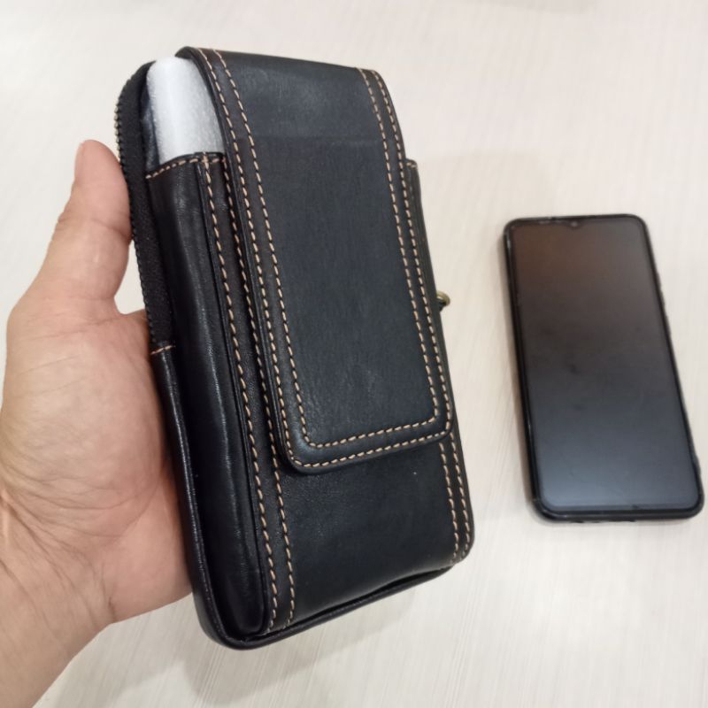 Dompet HP Pinggang Pria Kulit Asli slot 2