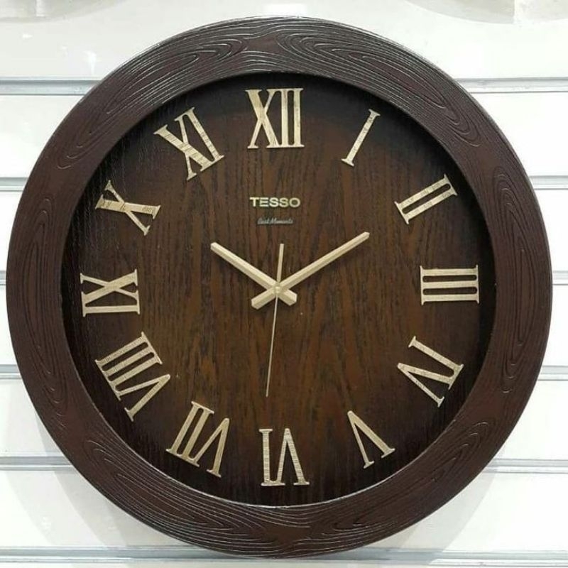 jam dinding kayu / jam dinding angka romawi / jam dinding aesthetic
