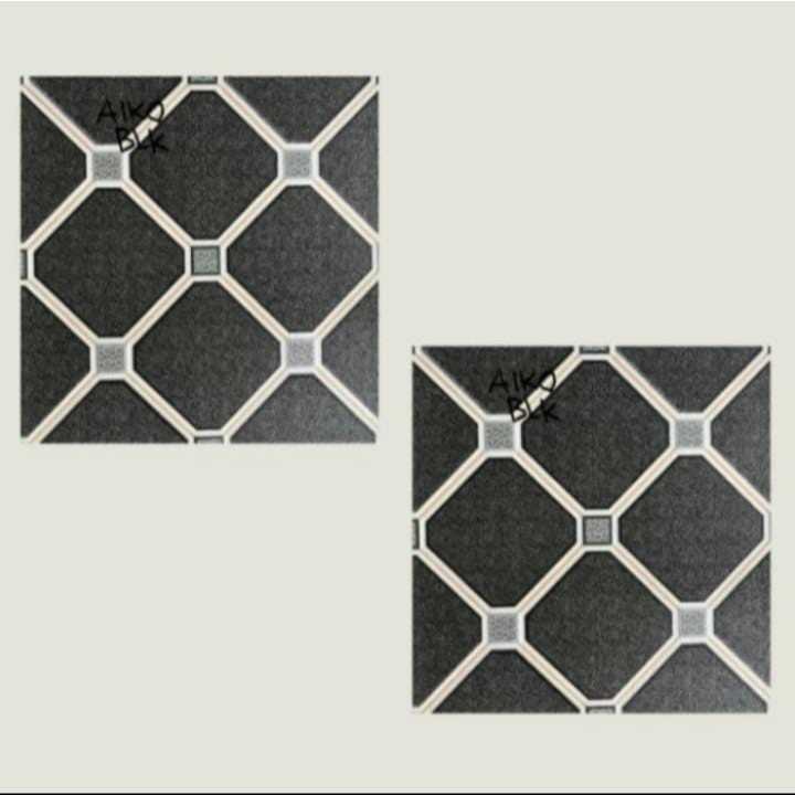 KERAMIK LANTAI KAMAR MANDI UKURAN 25X25 | UNO AIKO BLACK 25X25