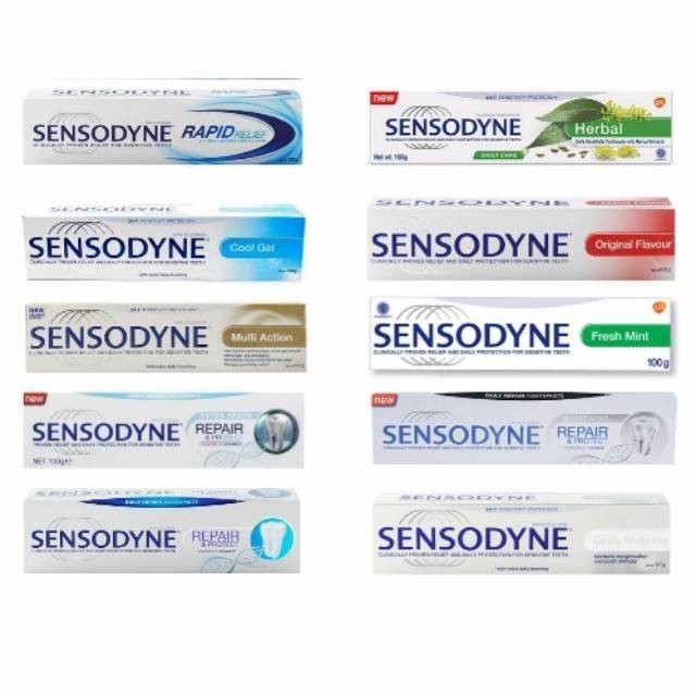 *HAZELCARE* SENSODYNE Protection Original Multi Action Fresh Mint Herbal Cool Gel 60gr 100gr 160gr