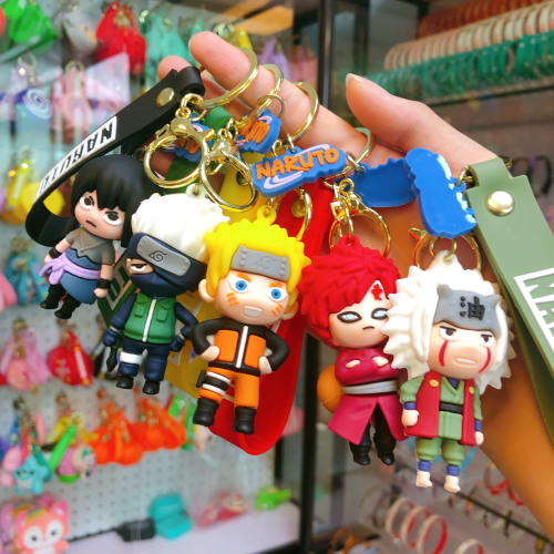 Keychain Naruto gantungan kunci karakter Anime Naruto gantungan kunci 3D gantungan kunci motor mobil