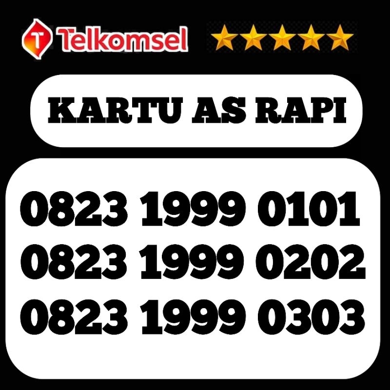 KARTU PERDANA NOMOR CANTIK TELKOMSEL AS TRIPLE TAHUN 1999 ABAB 0101 1010 1212 JADUL LAWAS 4G 5G SAKT