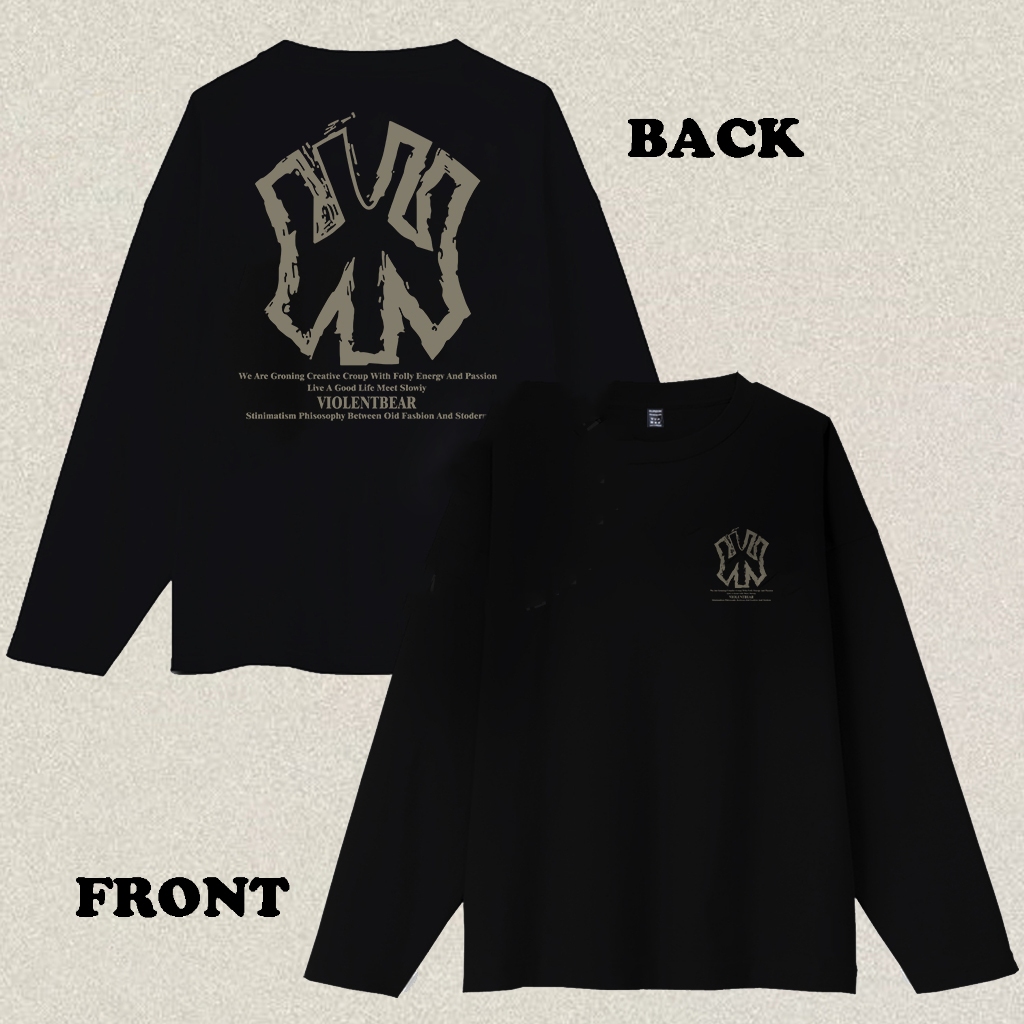 RENELLE Kaos Lengan Panjang Pria Distro Motif Keren T Shirt Pria XXL Baju Kaos Oversize Pria Tebaru