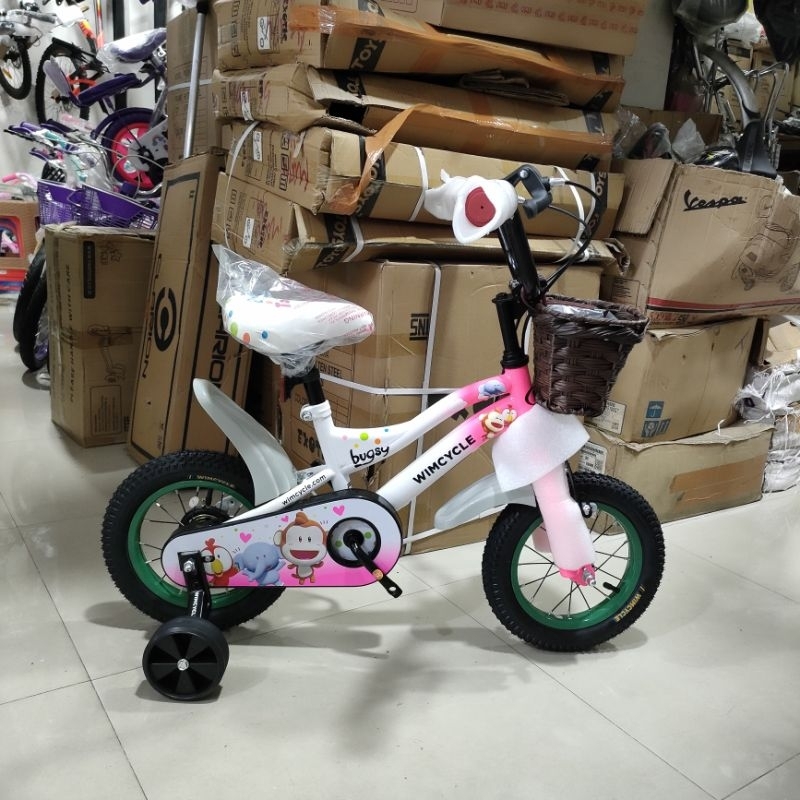 sepeda anak BMX 12 in roda empat ban pompa  bmx unisex wimcycle