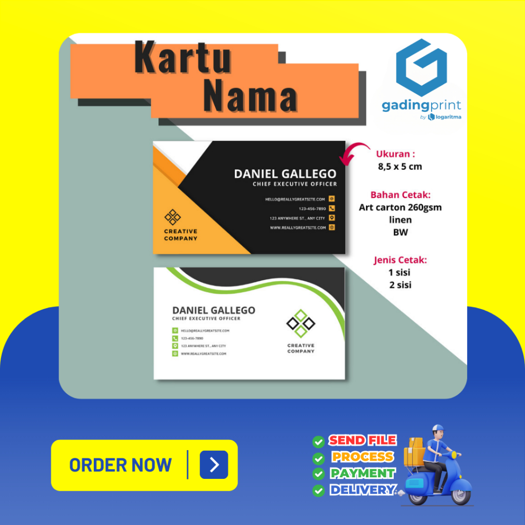 

Cetak Kartu Nama Custom - Business Card High Quality | Art Carton 260gsm