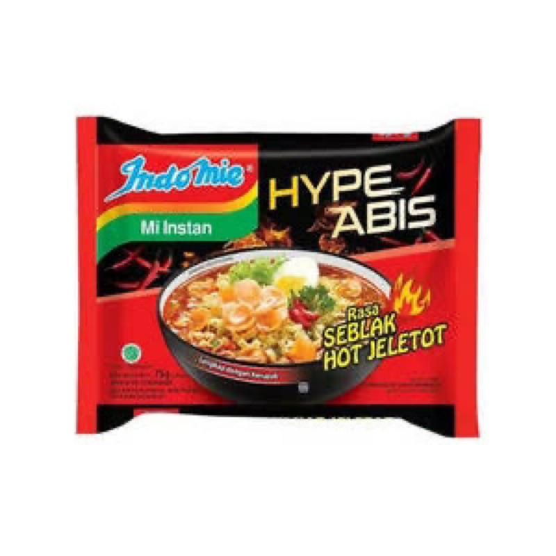 

Indomie mie instant Hyper Seblak Hot Jeletottt pck 75Gr
