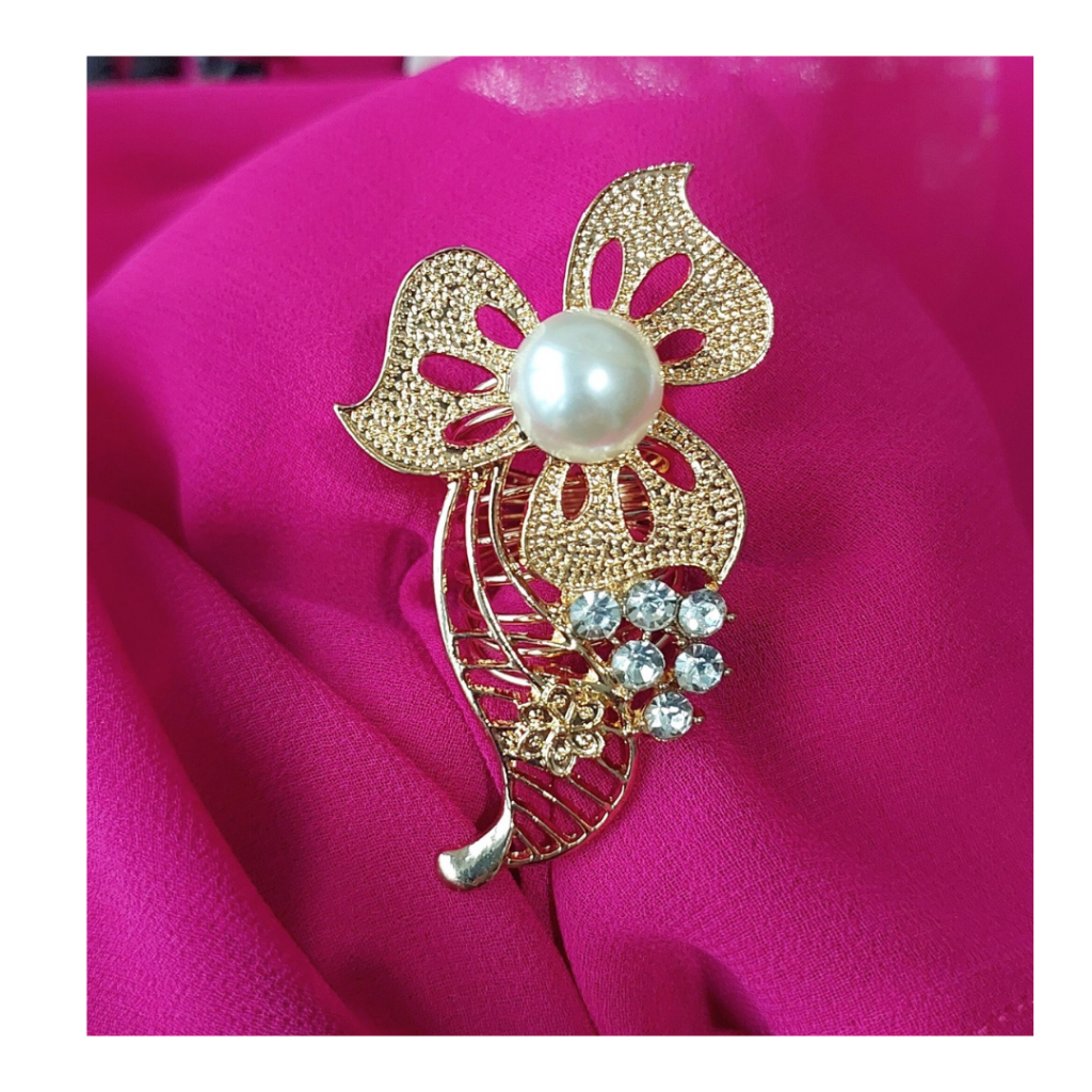 Bros Ring Hijab Cincin Kerudung Aksesoris Jilbab Huruf Kolong Serut Mewah