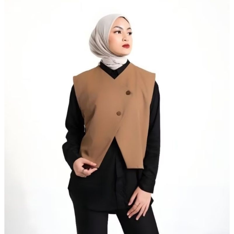 rompi polos wanita fashion wanita kekinian