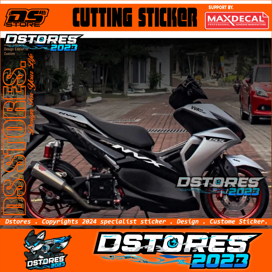 CUTTING AEROX NEW STRIPING AEROX 155 NEW STRIPING VARIASI AEROX NEW STRIPING AEROX SILVER AEROX HITA
