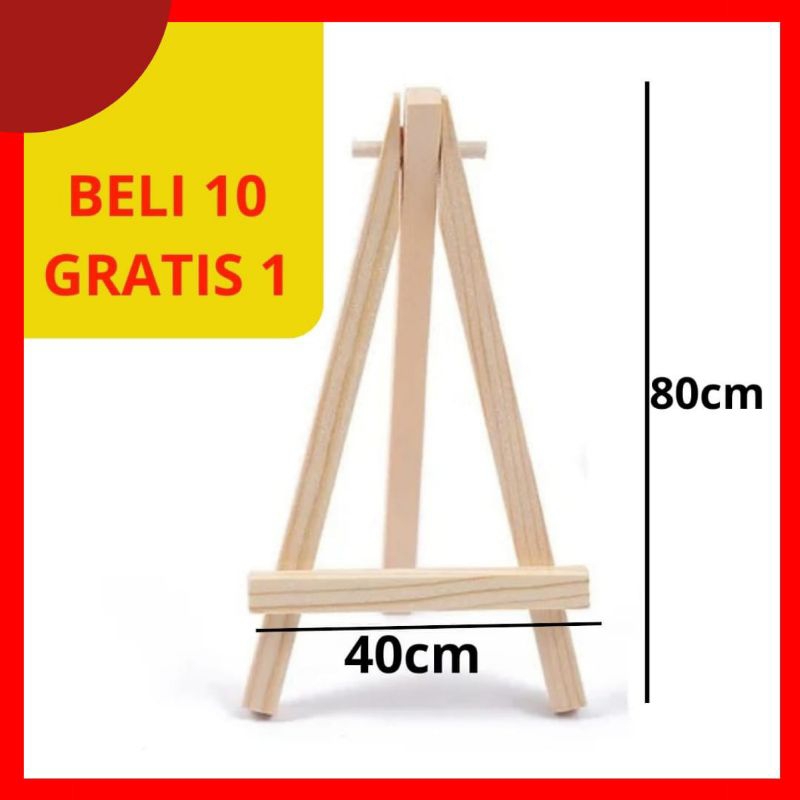 

Stand Poto Kayu Tripod Tinggi 80cm Wooden Easel Standing Foto Frame Kanvas Lukis