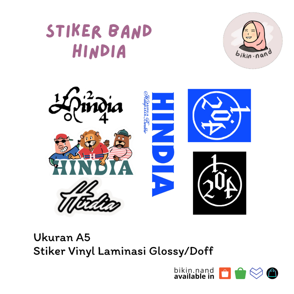 

STICKER PACK BAND Hindia (HIGH QUALITY) MURAH 6 pcs