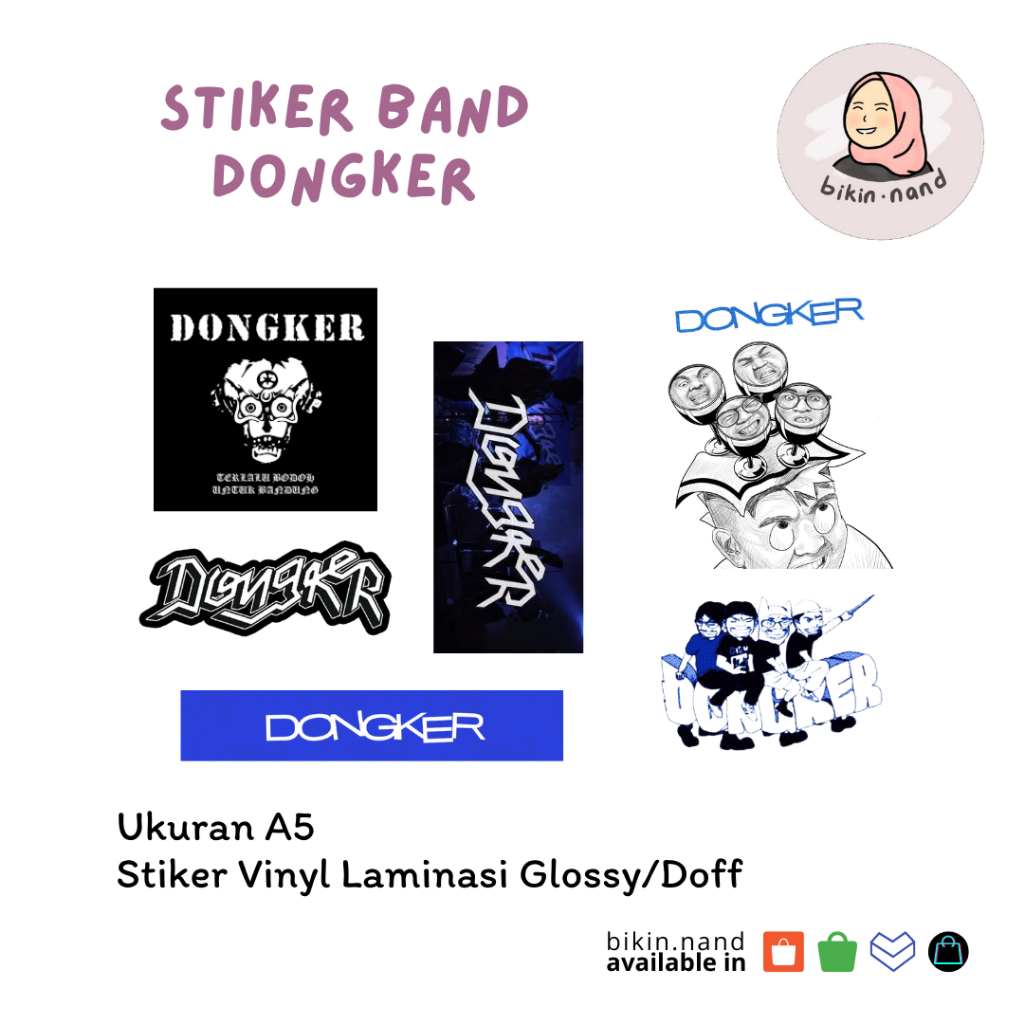 

STICKER PACK BAND Dongker (HIGH QUALITY) MURAH 6 pcs