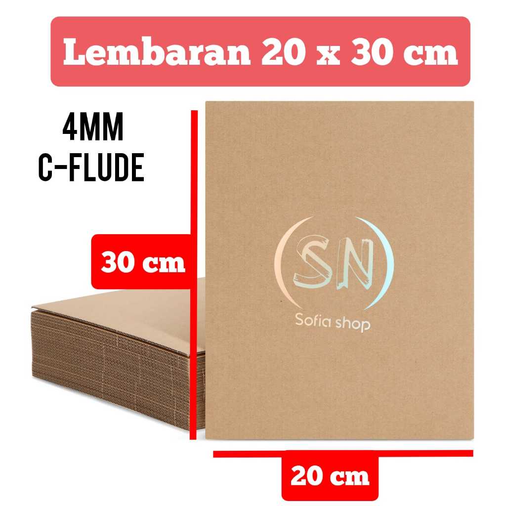 

TEBAL 4 MM KARDUS KARTON LEMBARAN 20x30 cm / 20 x 30 cm / 30x20 cm SINGLE WALL C-FLUDE CORRUGATED SHEET POLOS BARU