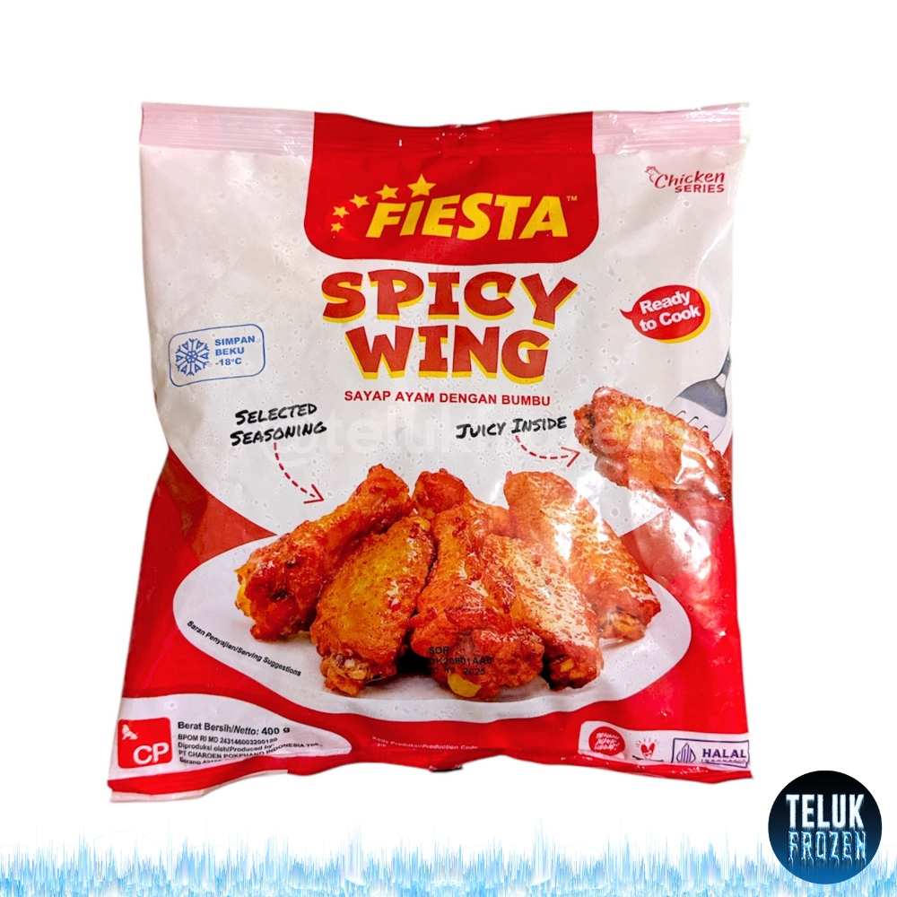 

Fiesta spicy wing 400gr g / seasoned chicken nugget / sayap ayam goreng bumbu 400 gram / daging olahan enak premium halal pedas gurih juicy