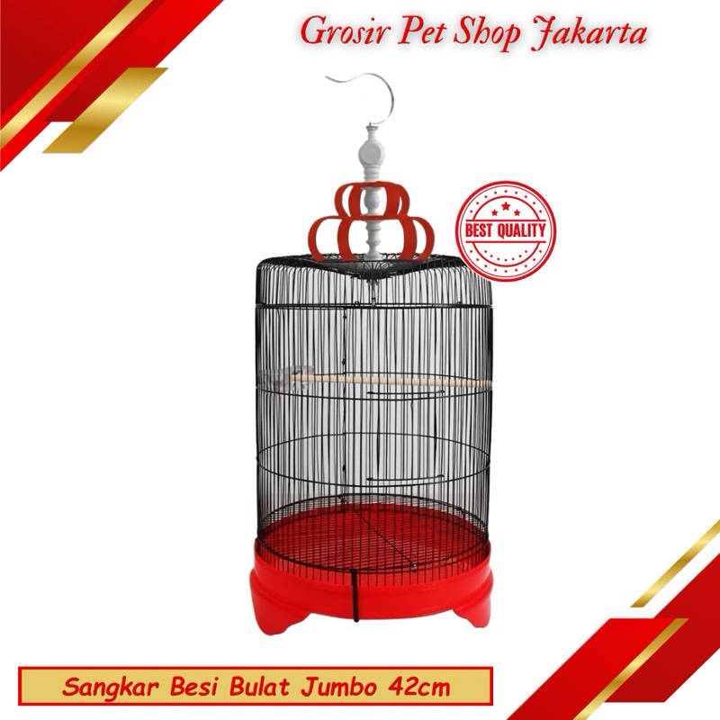 Import Best F1 Sangkar Burung Besi Bulat Jumbo 42 cm Kandang Love Bird LB Lovebird Kenari Murai Mura