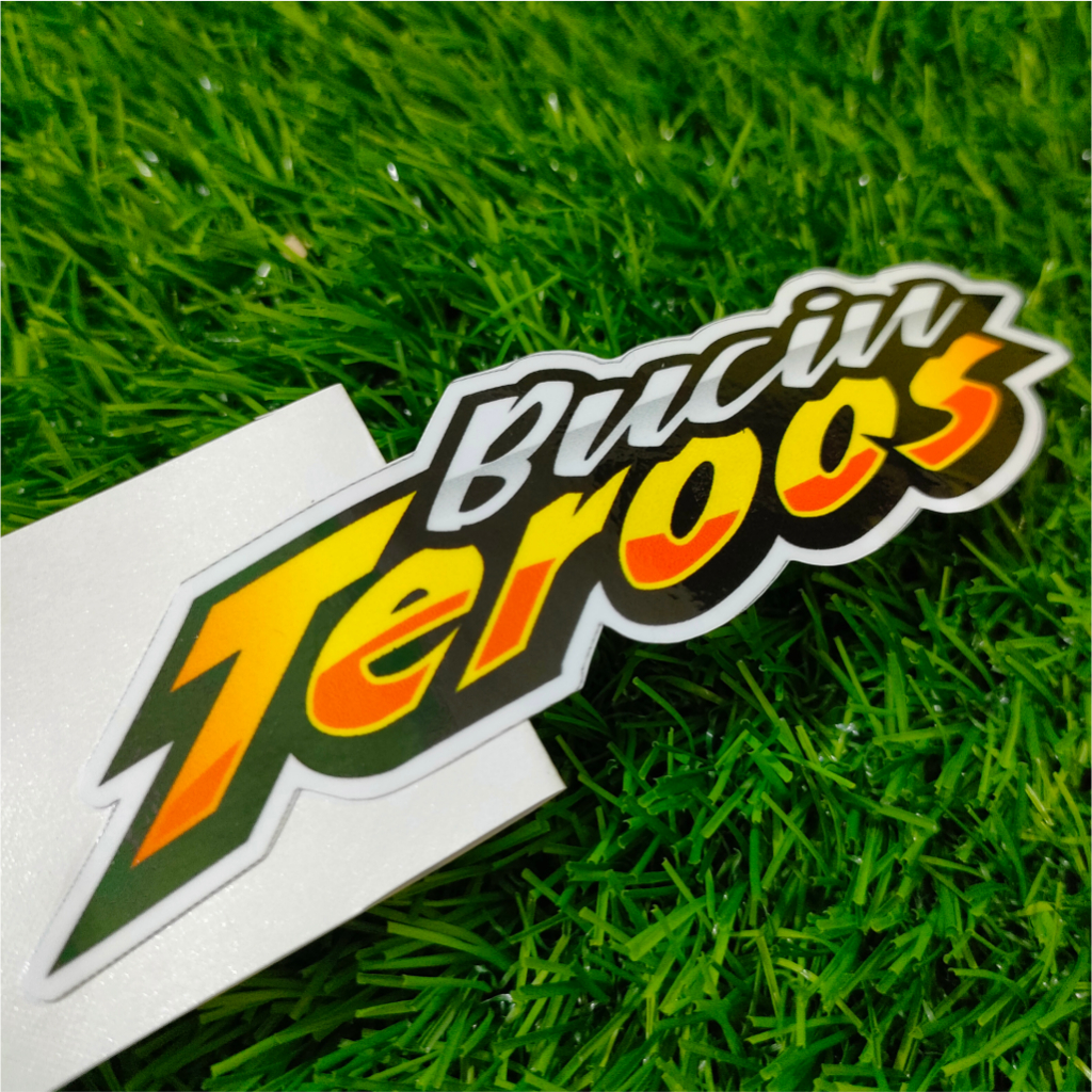 

Stiker viral | kata-kata | Bucin Teros | vinyl Glossy/Hologram stiker potongan presisi terbaru stiker kecil