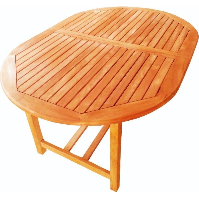 MEJA MAKAN KAYU JATI OVAL (OUTDOOR)