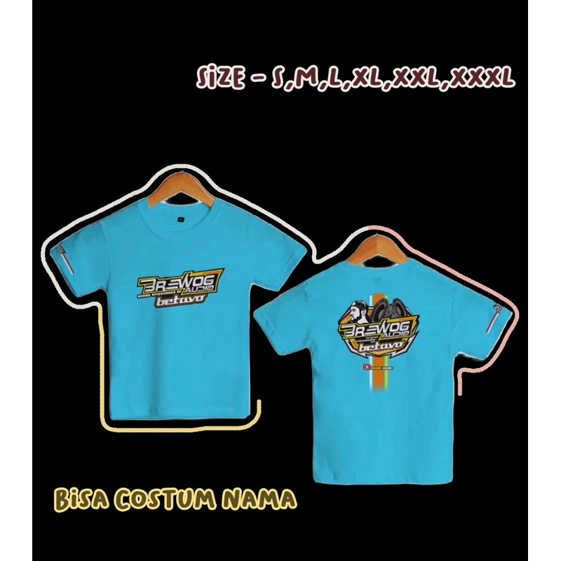 T-Shirt/ Kaos Distro Anak-Anak motif brewog Audio A2,sound horeg,sound balap,kaos terlaris viral uni