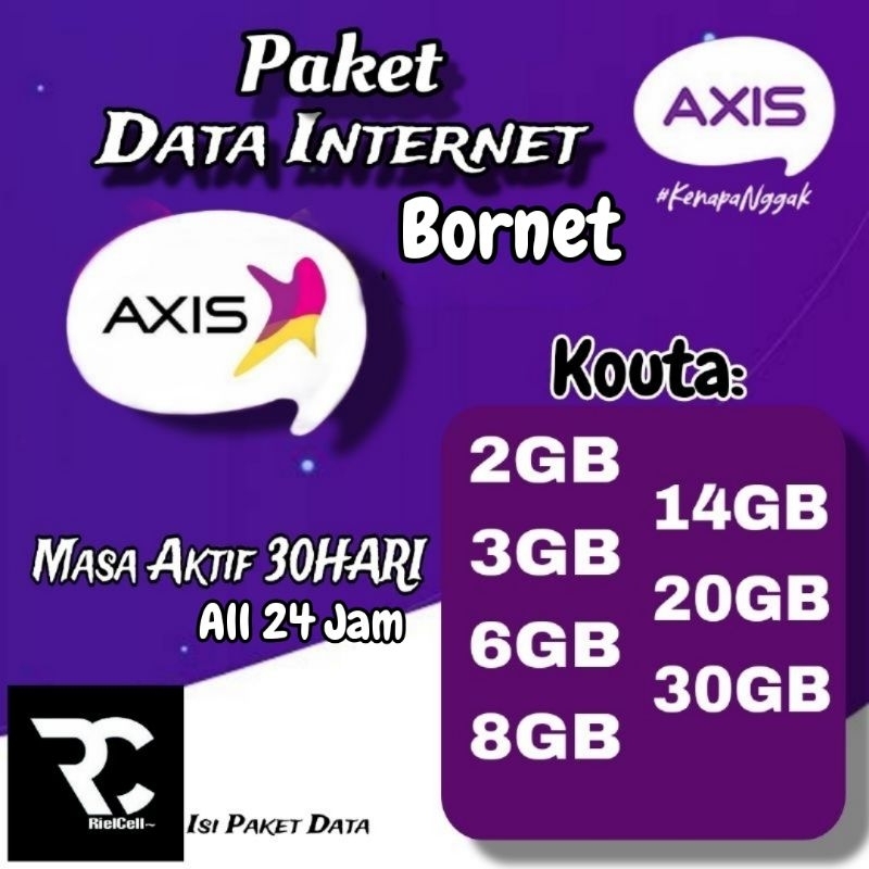 Paket Data Internet Axis - Kouta Axis Bornet All 24 jam 30_Hari