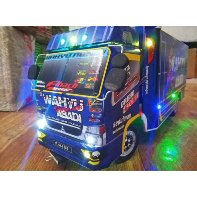 PROMO MINIATUR TRUK OLENG FULL VARIASI LAMPU TERPAL / MINIATUR TRUCK OLENG KAYU JUMBO /TRUK OLENG