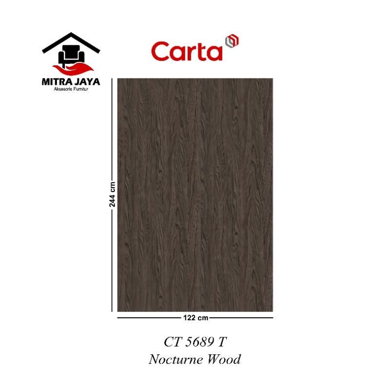 HPL Carta CT 5689 T Nocturne Wood Carta HPL CT5689T CARTA Hpl Pelapis Kayu Tipe Ct5689t Nocturne Wod